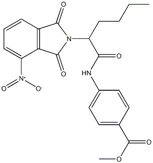 methyl 4-[(2-{4-nitro-1,3-dioxo-1,3-dihydro-2H-isoindol-2-yl}hexanoyl)amino]benzoate 구조식 이미지