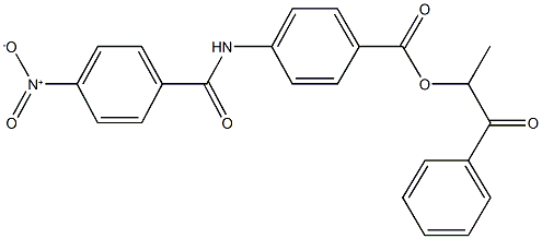 1-methyl-2-oxo-2-phenylethyl 4-({4-nitrobenzoyl}amino)benzoate 구조식 이미지