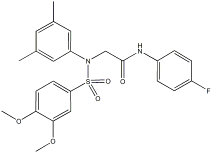2-{[(3,4-dimethoxyphenyl)sulfonyl]-3,5-dimethylanilino}-N-(4-fluorophenyl)acetamide Structure