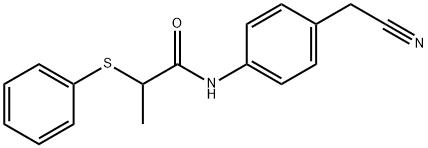 N-[4-(cyanomethyl)phenyl]-2-(phenylsulfanyl)propanamide 구조식 이미지