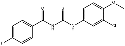 N-(3-chloro-4-methoxyphenyl)-N'-(4-fluorobenzoyl)thiourea Structure