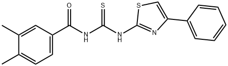 N-(3,4-dimethylbenzoyl)-N'-(4-phenyl-1,3-thiazol-2-yl)thiourea 구조식 이미지