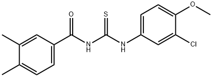 N-(3-chloro-4-methoxyphenyl)-N'-(3,4-dimethylbenzoyl)thiourea 구조식 이미지