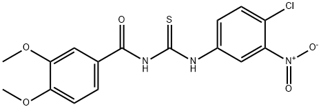 N-{4-chloro-3-nitrophenyl}-N'-(3,4-dimethoxybenzoyl)thiourea 구조식 이미지