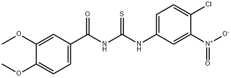 N-{4-chloro-3-nitrophenyl}-N'-(3,4-dimethoxybenzoyl)thiourea Structure