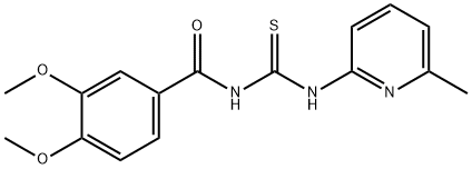 N-(3,4-dimethoxybenzoyl)-N'-(6-methyl-2-pyridinyl)thiourea Structure