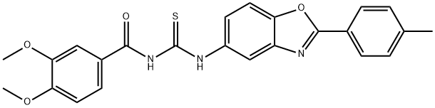 N-(3,4-dimethoxybenzoyl)-N'-[2-(4-methylphenyl)-1,3-benzoxazol-5-yl]thiourea 구조식 이미지