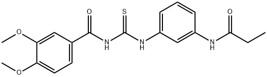 N-[3-({[(3,4-dimethoxybenzoyl)amino]carbothioyl}amino)phenyl]propanamide Structure