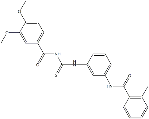 N-[3-({[(3,4-dimethoxybenzoyl)amino]carbothioyl}amino)phenyl]-2-methylbenzamide 구조식 이미지