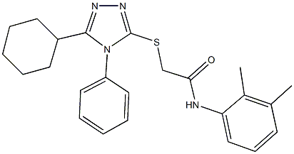 2-[(5-cyclohexyl-4-phenyl-4H-1,2,4-triazol-3-yl)sulfanyl]-N-(2,3-dimethylphenyl)acetamide 구조식 이미지