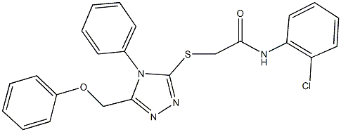 N-(2-chlorophenyl)-2-{[5-(phenoxymethyl)-4-phenyl-4H-1,2,4-triazol-3-yl]sulfanyl}acetamide 구조식 이미지