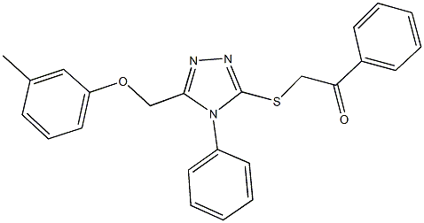 2-({5-[(3-methylphenoxy)methyl]-4-phenyl-4H-1,2,4-triazol-3-yl}sulfanyl)-1-phenylethanone Structure