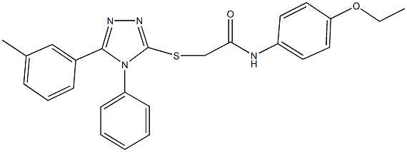 N-(4-ethoxyphenyl)-2-{[5-(3-methylphenyl)-4-phenyl-4H-1,2,4-triazol-3-yl]sulfanyl}acetamide 구조식 이미지