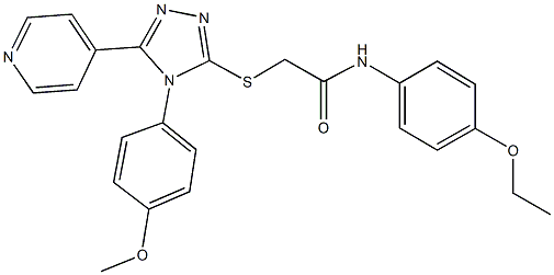 N-(4-ethoxyphenyl)-2-{[4-(4-methoxyphenyl)-5-(4-pyridinyl)-4H-1,2,4-triazol-3-yl]sulfanyl}acetamide 구조식 이미지