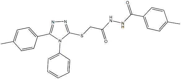 N'-(4-methylbenzoyl)-2-{[5-(4-methylphenyl)-4-phenyl-4H-1,2,4-triazol-3-yl]sulfanyl}acetohydrazide 구조식 이미지