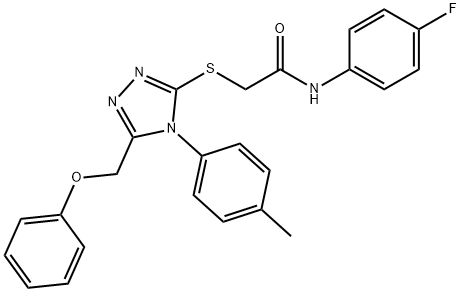 N-(4-fluorophenyl)-2-{[4-(4-methylphenyl)-5-(phenoxymethyl)-4H-1,2,4-triazol-3-yl]sulfanyl}acetamide Structure