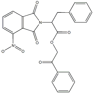 2-oxo-2-phenylethyl 2-{4-nitro-1,3-dioxo-1,3-dihydro-2H-isoindol-2-yl}-3-phenylpropanoate 구조식 이미지