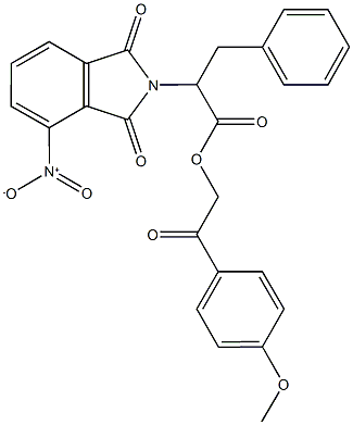 2-(4-methoxyphenyl)-2-oxoethyl 2-{4-nitro-1,3-dioxo-1,3-dihydro-2H-isoindol-2-yl}-3-phenylpropanoate 구조식 이미지