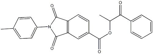 1-methyl-2-oxo-2-phenylethyl 2-(4-methylphenyl)-1,3-dioxo-5-isoindolinecarboxylate Structure