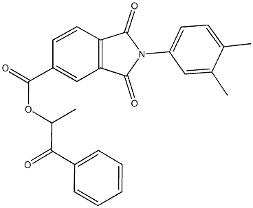 1-methyl-2-oxo-2-phenylethyl 2-(3,4-dimethylphenyl)-1,3-dioxo-5-isoindolinecarboxylate 구조식 이미지