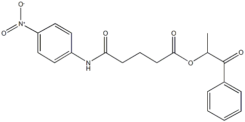 1-methyl-2-oxo-2-phenylethyl 5-{4-nitroanilino}-5-oxopentanoate Structure