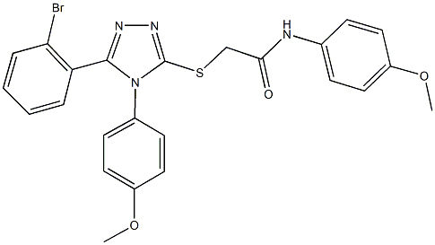 2-{[5-(2-bromophenyl)-4-(4-methoxyphenyl)-4H-1,2,4-triazol-3-yl]sulfanyl}-N-(4-methoxyphenyl)acetamide Structure