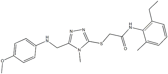 N-(2-ethyl-6-methylphenyl)-2-({5-[(4-methoxyanilino)methyl]-4-methyl-4H-1,2,4-triazol-3-yl}sulfanyl)acetamide Structure