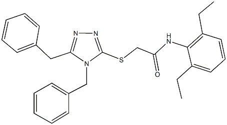 2-[(4,5-dibenzyl-4H-1,2,4-triazol-3-yl)sulfanyl]-N-(2,6-diethylphenyl)acetamide Structure
