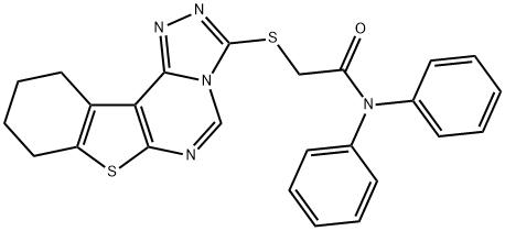 N,N-diphenyl-2-(8,9,10,11-tetrahydro[1]benzothieno[3,2-e][1,2,4]triazolo[4,3-c]pyrimidin-3-ylsulfanyl)acetamide 구조식 이미지