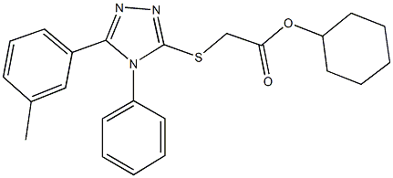 cyclohexyl {[5-(3-methylphenyl)-4-phenyl-4H-1,2,4-triazol-3-yl]sulfanyl}acetate 구조식 이미지