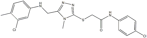 2-[(5-{[(3-chloro-4-methylphenyl)amino]methyl}-4-methyl-4H-1,2,4-triazol-3-yl)sulfanyl]-N-(4-chlorophenyl)acetamide Structure