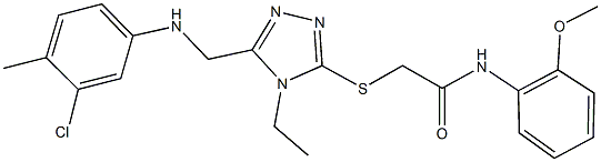 2-({5-[(3-chloro-4-methylanilino)methyl]-4-ethyl-4H-1,2,4-triazol-3-yl}sulfanyl)-N-(2-methoxyphenyl)acetamide 구조식 이미지