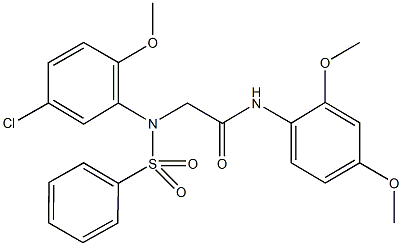 2-[5-chloro-2-methoxy(phenylsulfonyl)anilino]-N-(2,4-dimethoxyphenyl)acetamide Structure