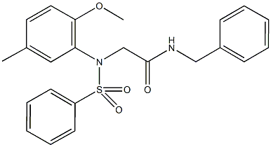 N-benzyl-2-[2-methoxy-5-methyl(phenylsulfonyl)anilino]acetamide 구조식 이미지