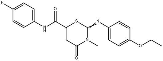 2-[(4-ethoxyphenyl)imino]-N-(4-fluorophenyl)-3-methyl-4-oxo-1,3-thiazinane-6-carboxamide Structure