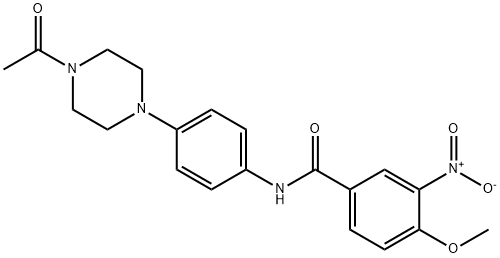 N-[4-(4-acetylpiperazin-1-yl)phenyl]-3-nitro-4-methoxybenzamide 구조식 이미지