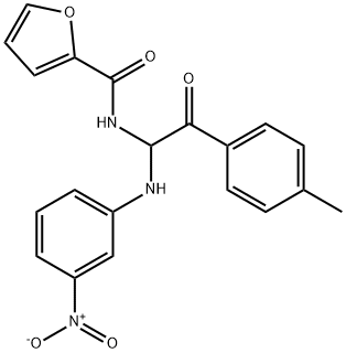 N-[1-{3-nitroanilino}-2-(4-methylphenyl)-2-oxoethyl]-2-furamide 구조식 이미지