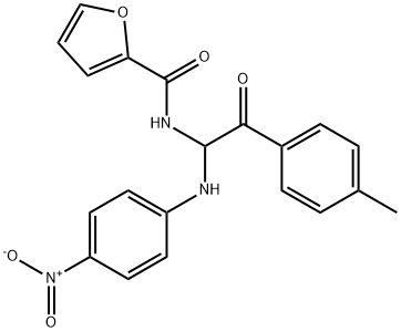 N-[1-{4-nitroanilino}-2-(4-methylphenyl)-2-oxoethyl]-2-furamide 구조식 이미지