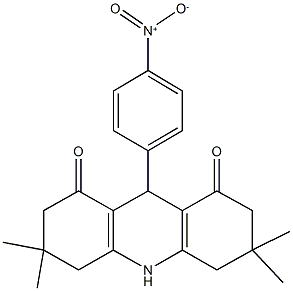 9-{4-nitrophenyl}-3,3,6,6-tetramethyl-3,4,6,7,9,10-hexahydro-1,8(2H,5H)-acridinedione Structure