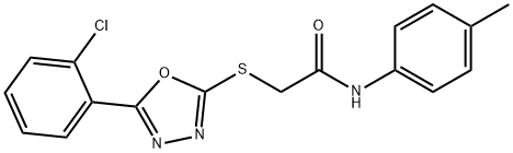 2-{[5-(2-chlorophenyl)-1,3,4-oxadiazol-2-yl]sulfanyl}-N-(4-methylphenyl)acetamide 구조식 이미지