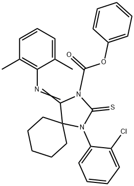 phenyl 1-(2-chlorophenyl)-4-[(2,6-dimethylphenyl)imino]-2-thioxo-1,3-diazaspiro[4.5]decane-3-carboxylate Structure