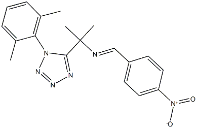 1-(2,6-dimethylphenyl)-5-[1-({4-nitrobenzylidene}amino)-1-methylethyl]-1H-tetraazole Structure