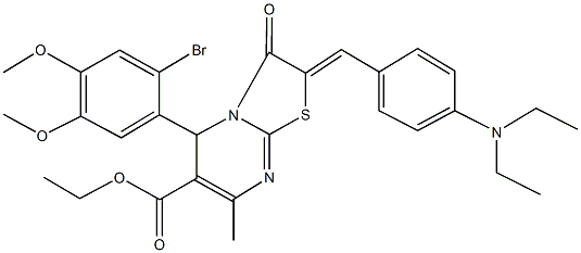 ethyl 5-(2-bromo-4,5-dimethoxyphenyl)-2-[4-(diethylamino)benzylidene]-7-methyl-3-oxo-2,3-dihydro-5H-[1,3]thiazolo[3,2-a]pyrimidine-6-carboxylate Structure