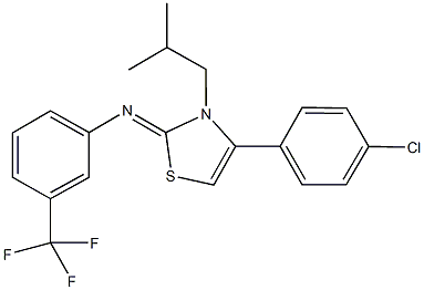 N-(4-(4-chlorophenyl)-3-isobutyl-1,3-thiazol-2(3H)-ylidene)-N-[3-(trifluoromethyl)phenyl]amine 구조식 이미지