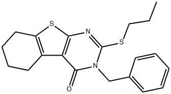 3-benzyl-2-(propylsulfanyl)-5,6,7,8-tetrahydro[1]benzothieno[2,3-d]pyrimidin-4(3H)-one Structure