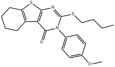 2-(butylsulfanyl)-3-(4-methoxyphenyl)-5,6,7,8-tetrahydro[1]benzothieno[2,3-d]pyrimidin-4(3H)-one Structure
