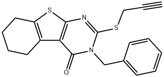 3-benzyl-2-(2-propynylsulfanyl)-5,6,7,8-tetrahydro[1]benzothieno[2,3-d]pyrimidin-4(3H)-one 구조식 이미지