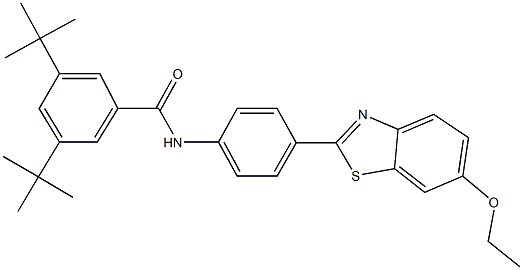 3,5-ditert-butyl-N-[4-(6-ethoxy-1,3-benzothiazol-2-yl)phenyl]benzamide 구조식 이미지