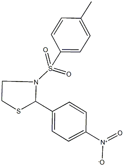 2-{4-nitrophenyl}-3-[(4-methylphenyl)sulfonyl]-1,3-thiazolidine Structure