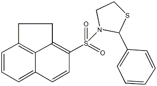 3-(1,2-dihydroacenaphthylen-3-ylsulfonyl)-2-phenyl-1,3-thiazolidine 구조식 이미지